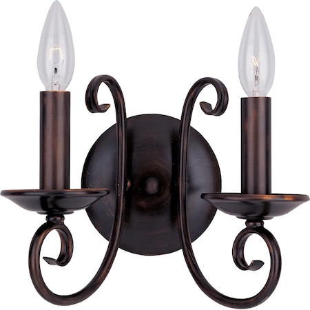Maxim Lighting Loft 2-Light 10" Wide Oil Rubbed Bronze Wall Sconce 70002OI